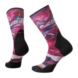 Smartwool Athlete Edition Run Print Crew Sock Women's in Meadow Mauve